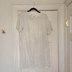 AKIRA White Sequin Mini Dress